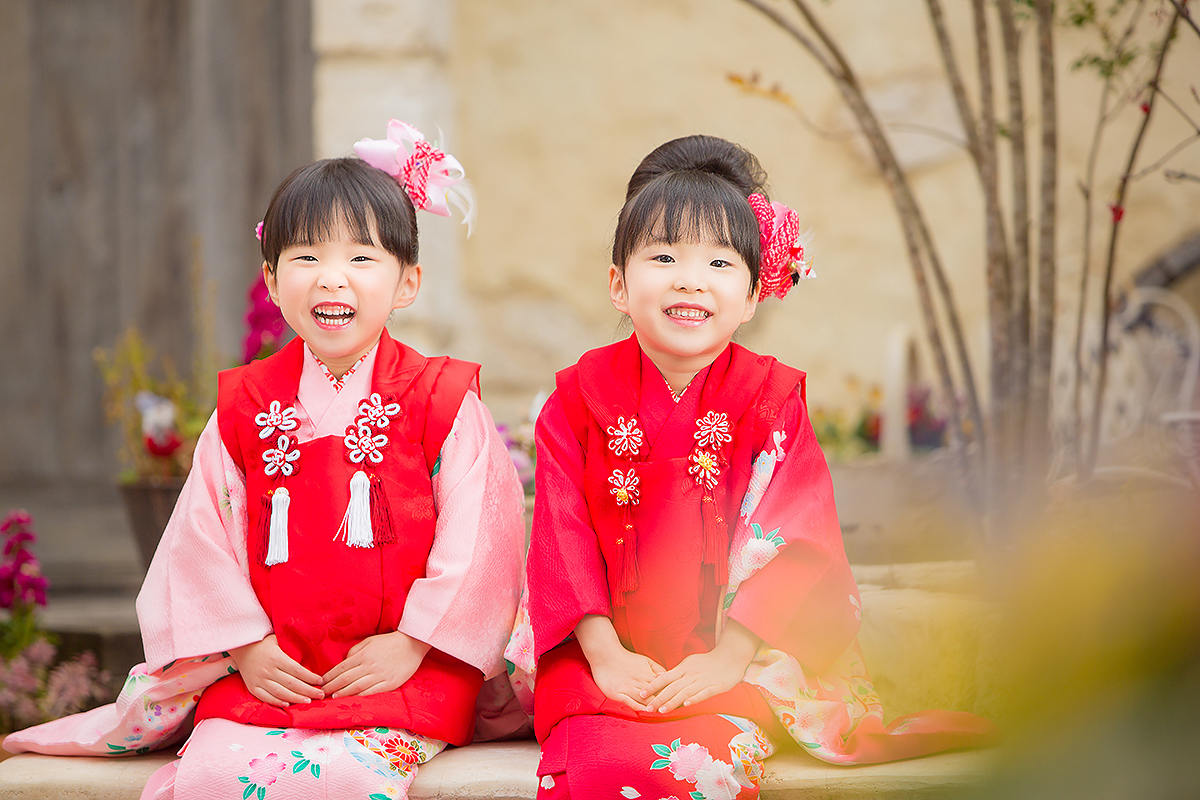 七五三　3歳双子☆着物・被布セット(2着組)