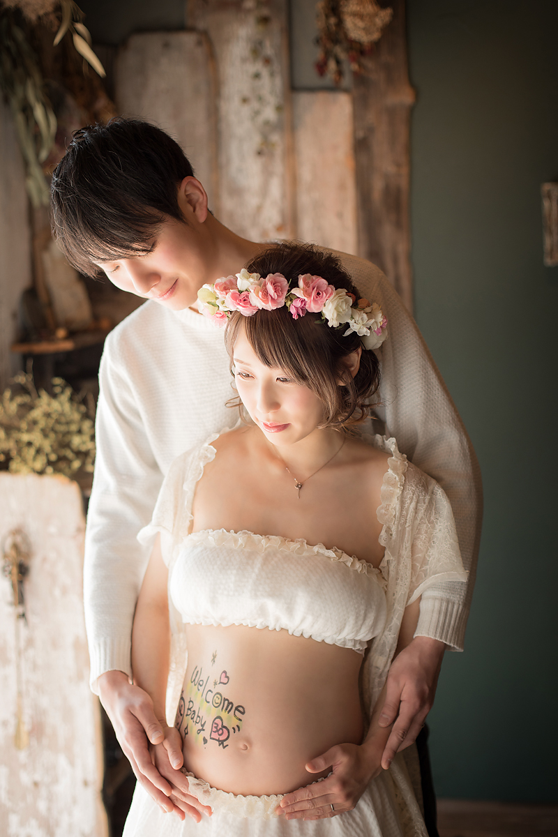 マタニティ,マタニティフォト,家族写真,ペイント