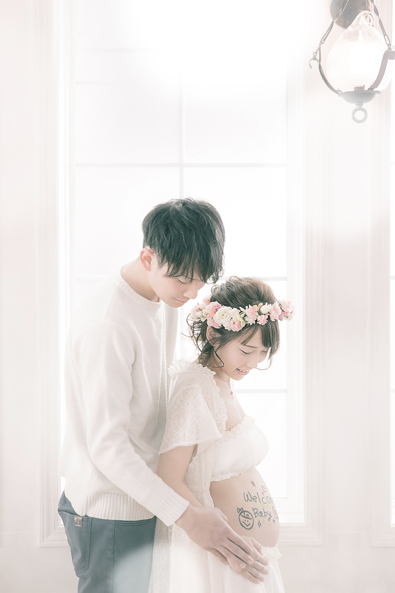 マタニティ,マタニティフォト,家族写真,ペイント