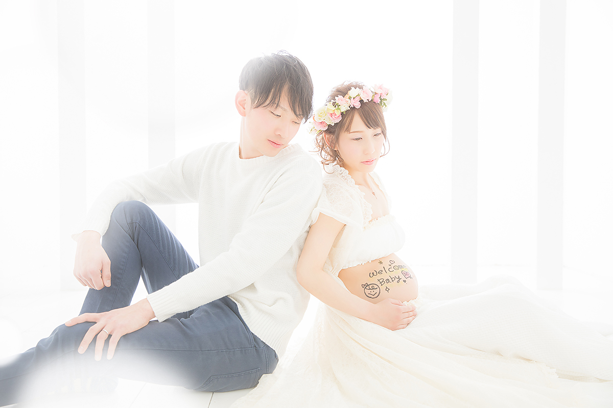マタニティ,マタニティフォト,家族写真,ペイント
