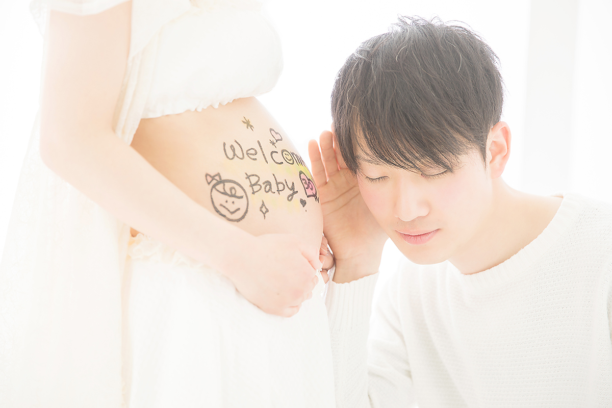 マタニティ,マタニティフォト,家族写真,ペイント