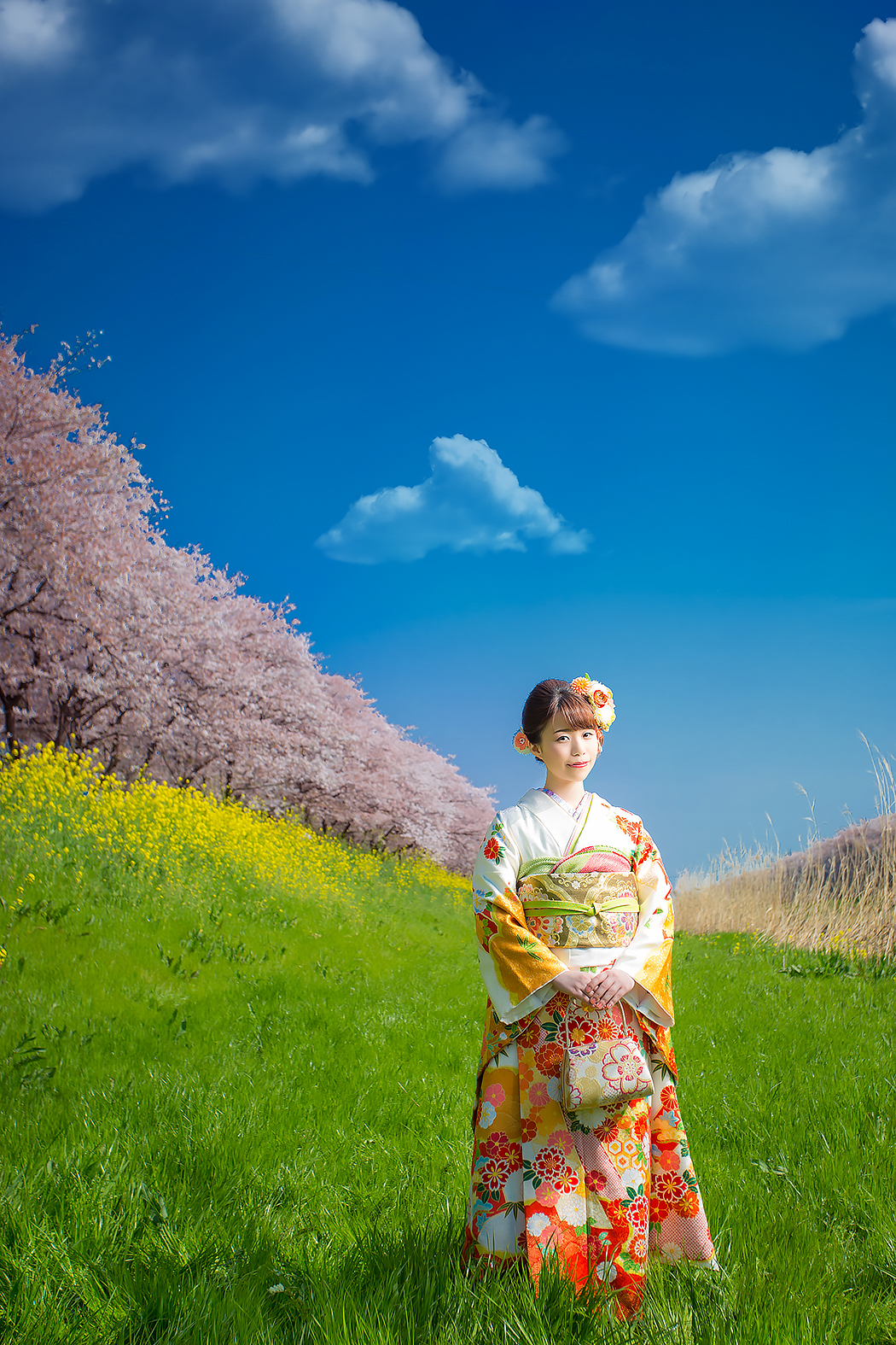 成人式,成人式前撮り,成人振袖,振袖,前撮り,桜,桜ロケ