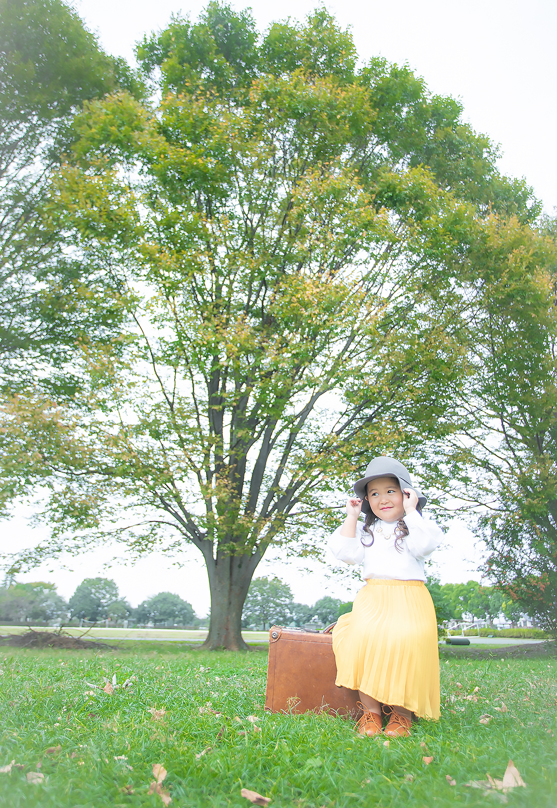 3歳,カジュアル,七五三,可愛い,公園ロケ